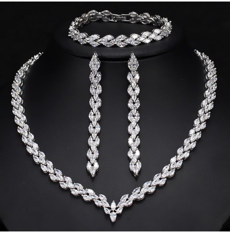 Zirconia Necklace and Earrings Set