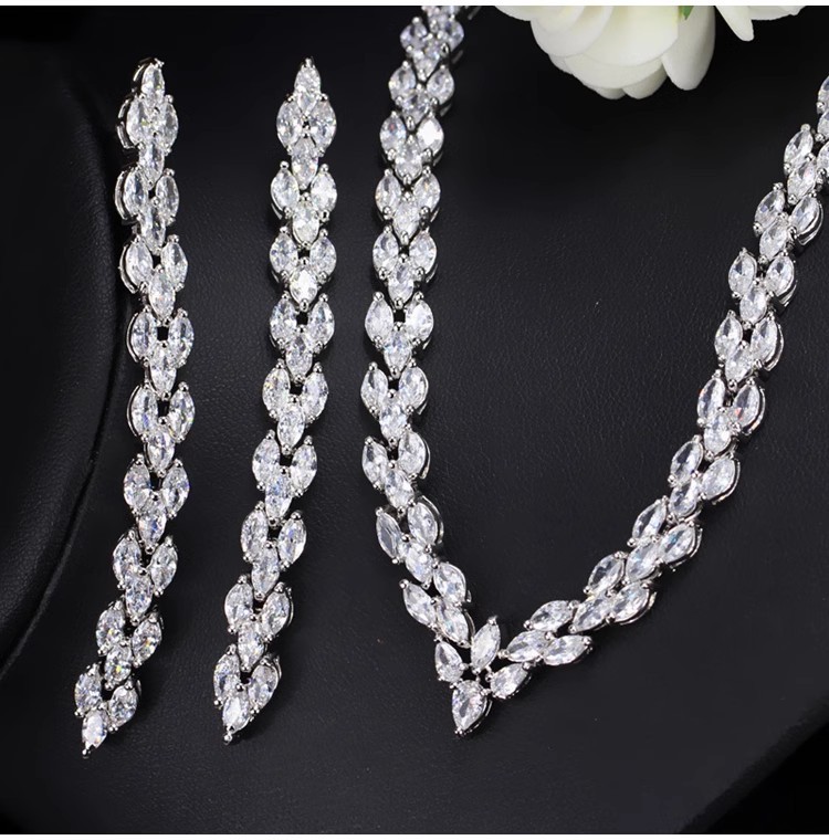 Zirconia Necklace and Earrings Set