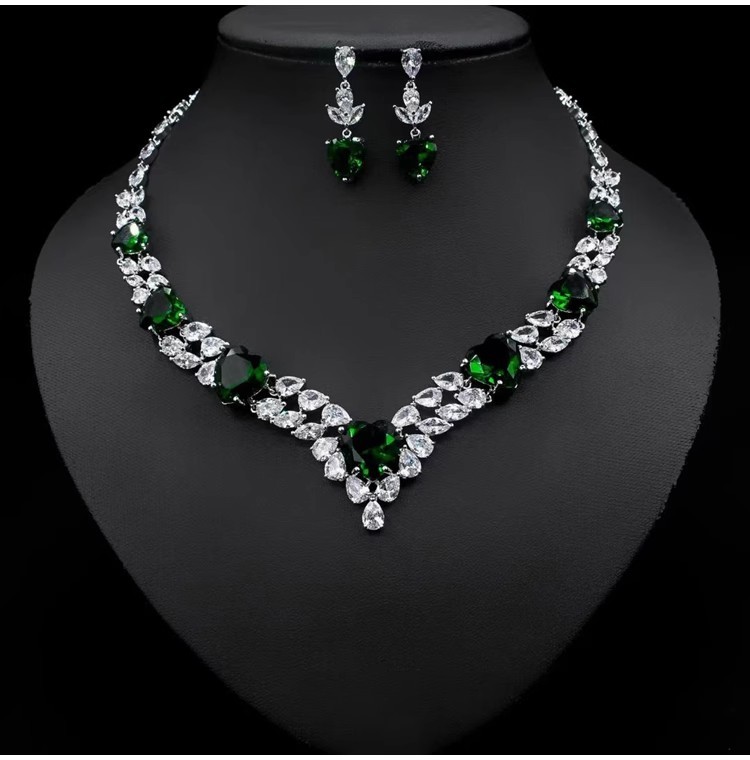 Zirconia Necklace and Earrings Set