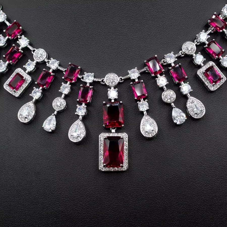 Zirconia Necklace and Earrings Set
