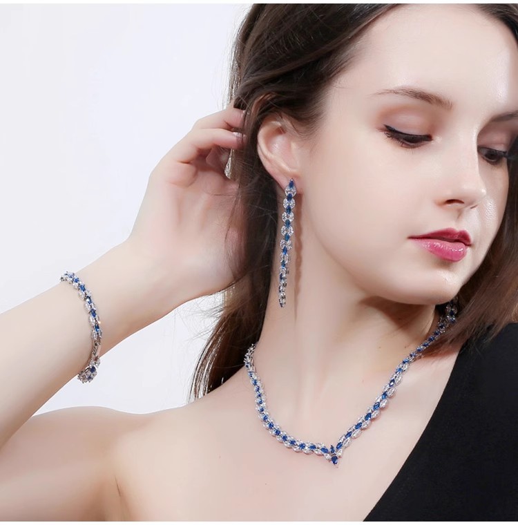 Zirconia Necklace and Earrings Set
