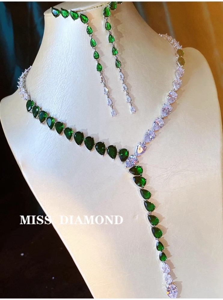 Zirconia Necklace and Earrings Set