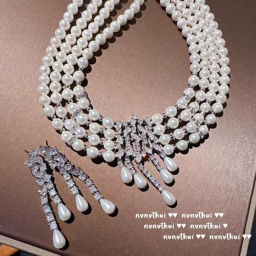 Zirconia Necklace and Earrings Set