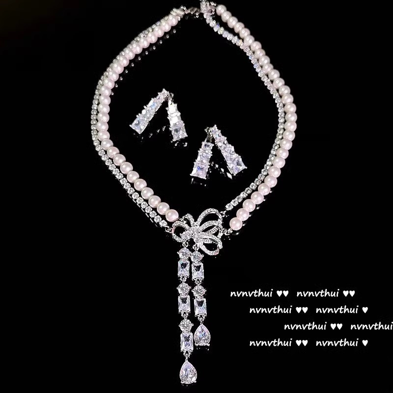 Zirconia Necklace and Earrings Set