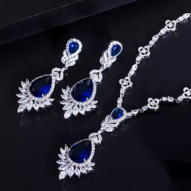 Zirconia Necklace and Earrings Set