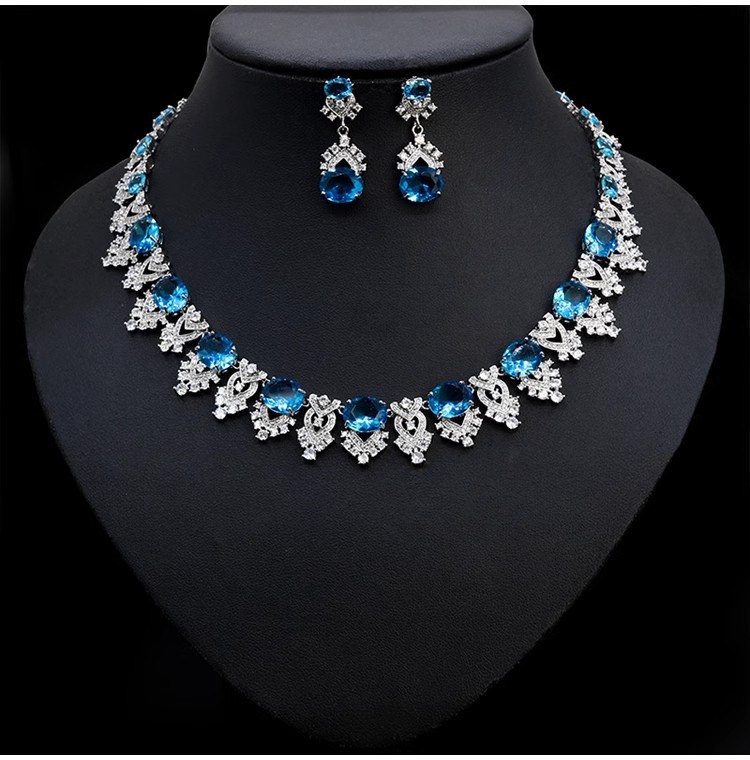Zirconia Necklace and Earrings Set