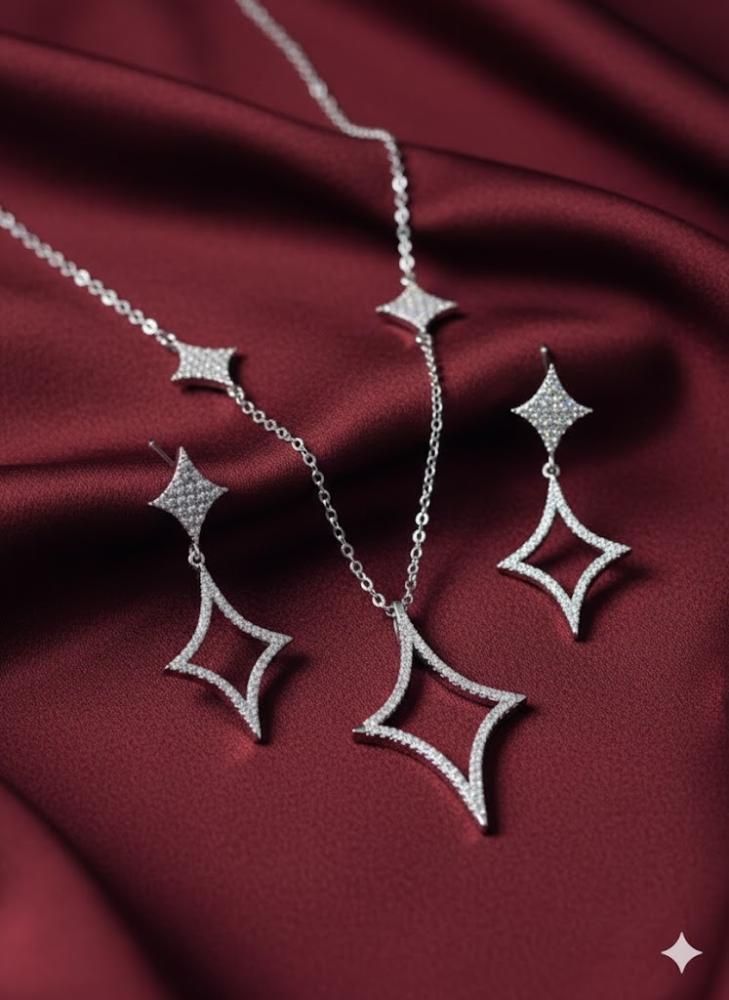 Silver zircon set