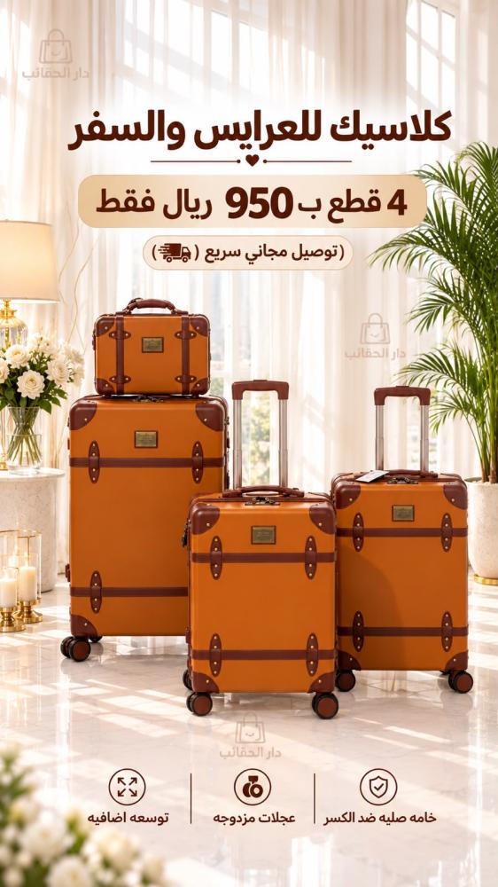 طقم شنط سفر كلاسيك قطع