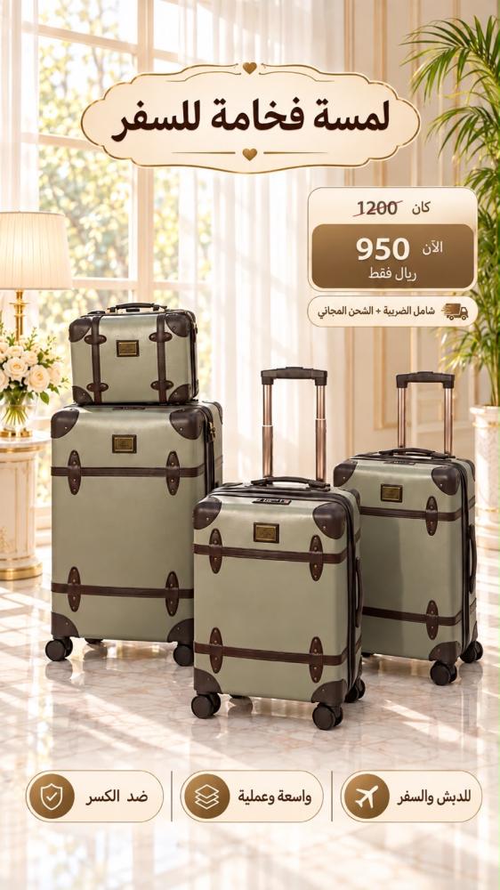 طقم شنط سفر كلاسيك قطع