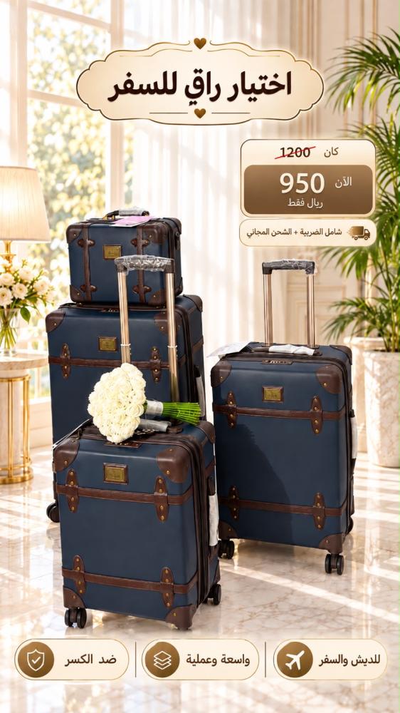 طقم شنط سفر كلاسيك قطع