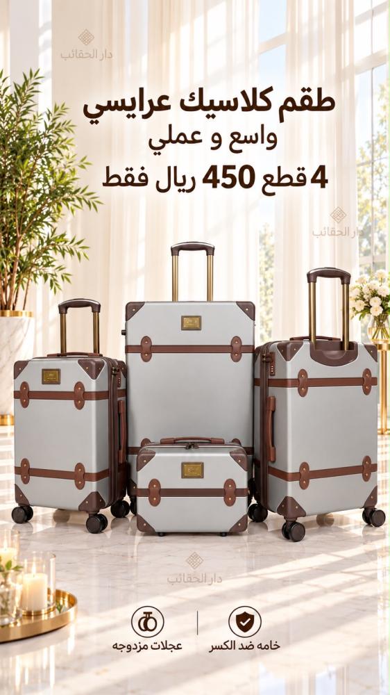 طقم كلاسيك فاخر  4 قطع ( ضد الكسر )