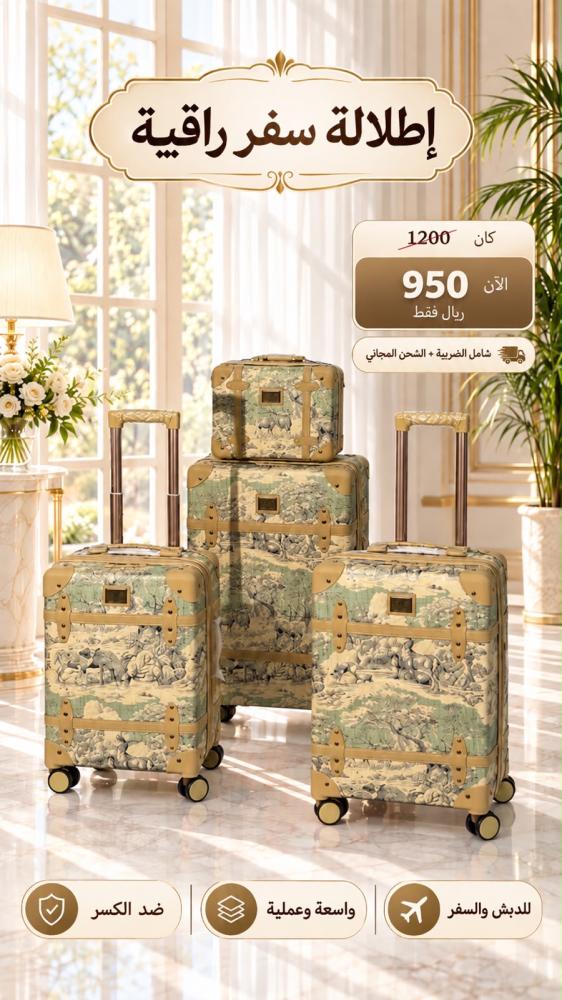 طقم شنط كلاسيك للسفر قطع
