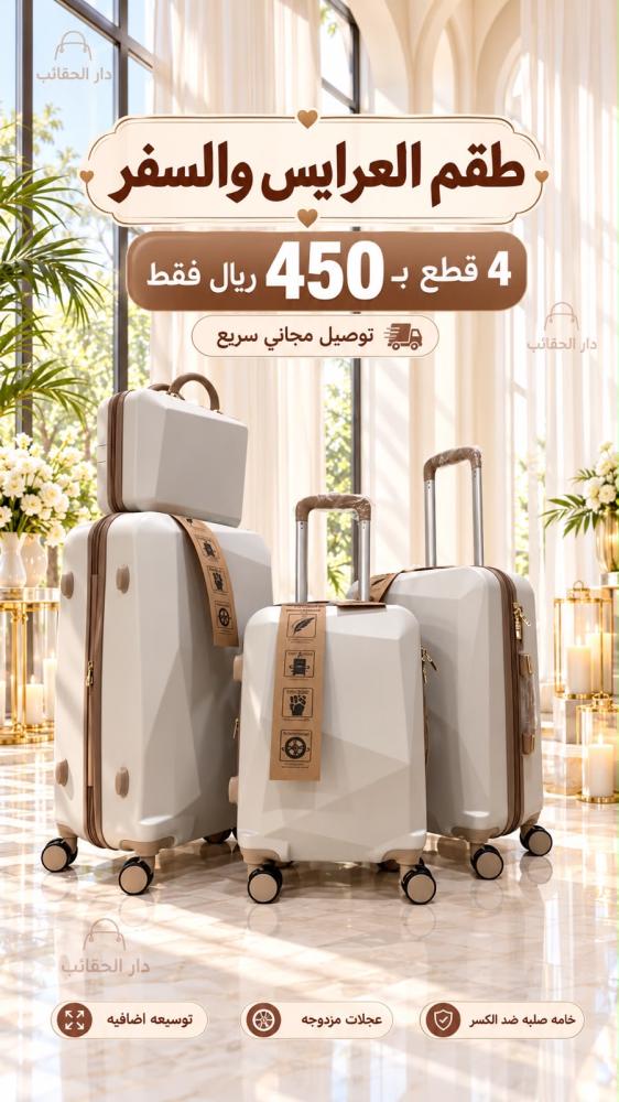 شنط للعرايس والسفر الطقم من قطع