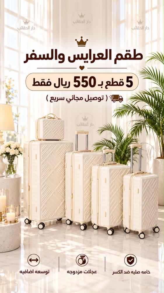 طقم انيق للعرايس والسفر قطع بيج
