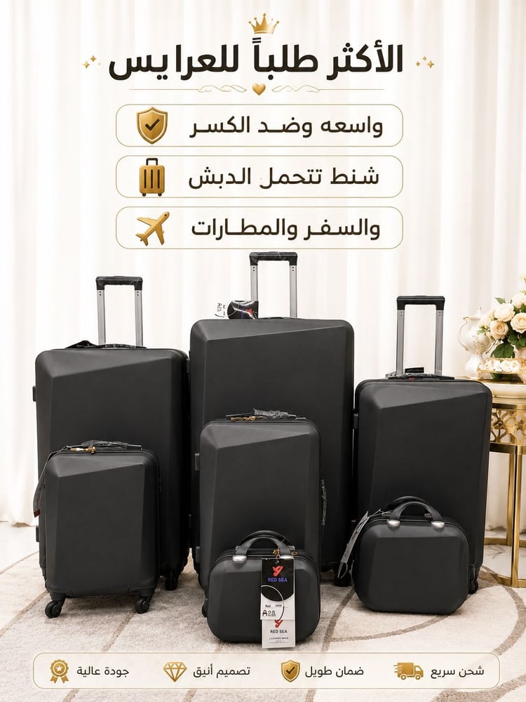طقم سفر 7 قطع اسود ( اكثر طلبا )