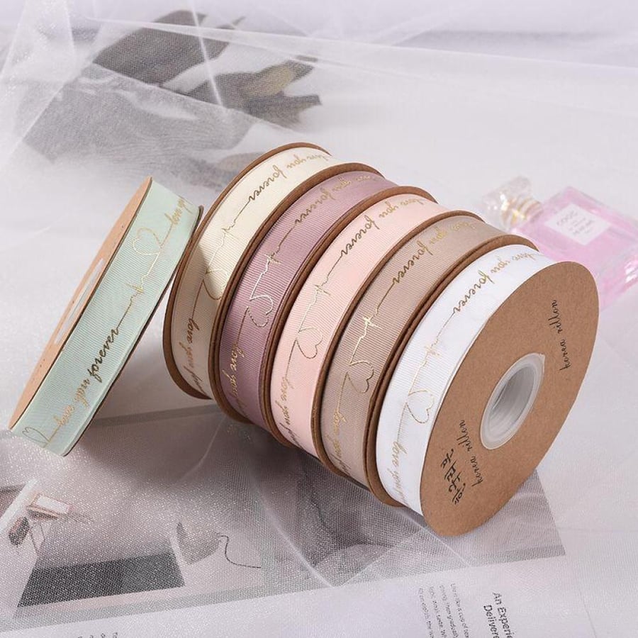 Ribbon roll for gift wrapping in pastel colors, cream color, size 36.5M*2.5CM