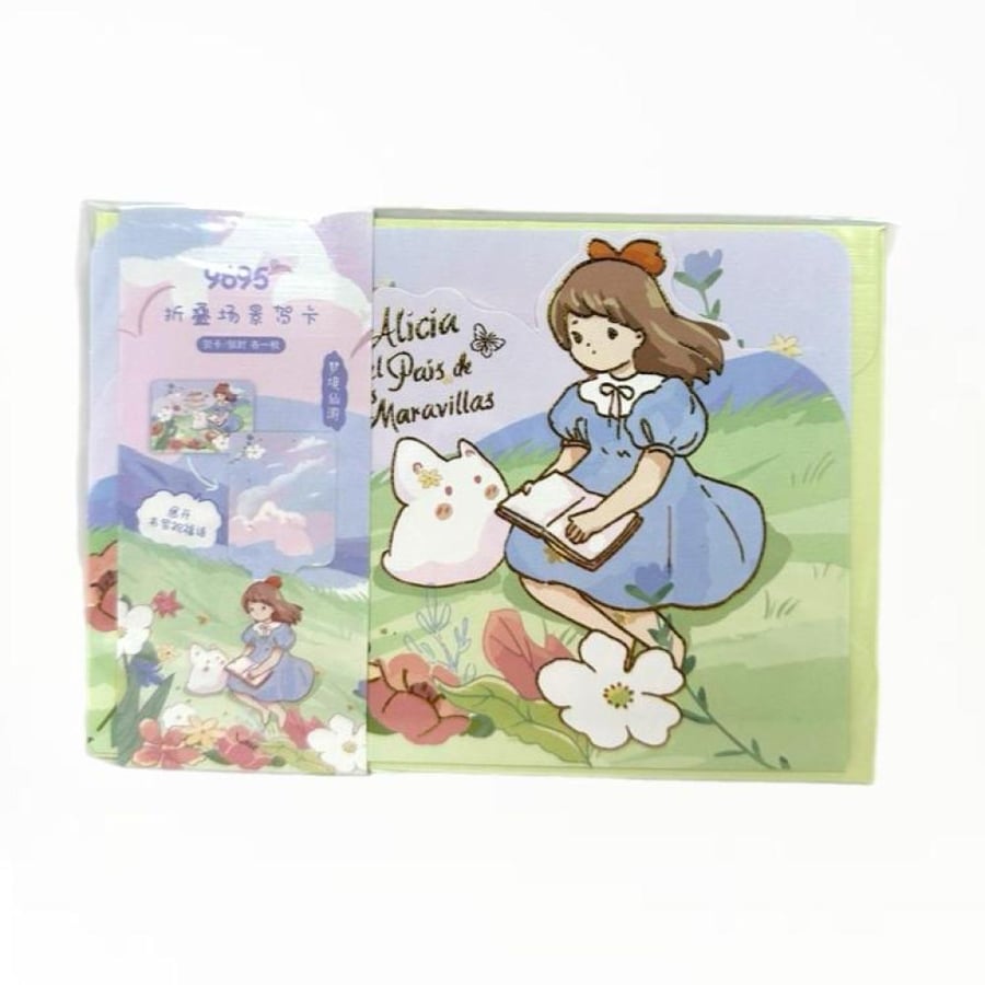 Gift card and envelope for the girl's theme