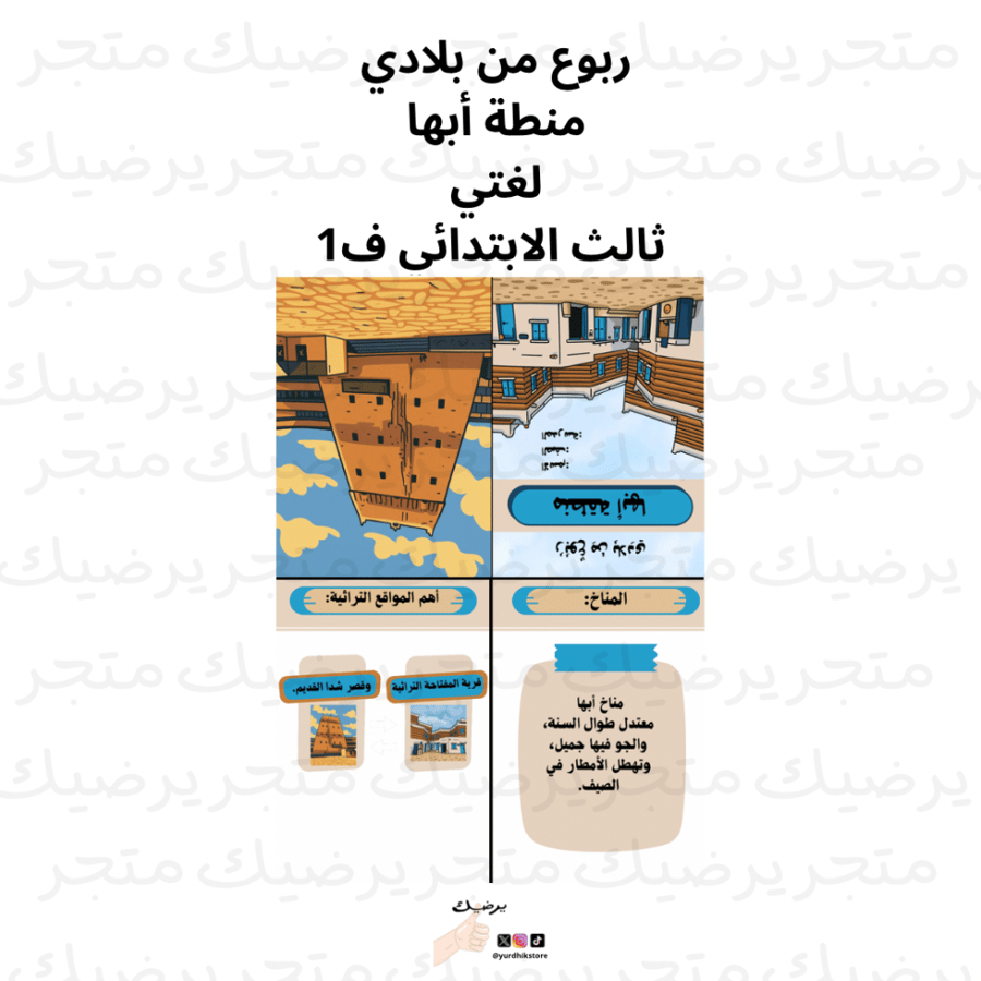 ربوع من بلادي  منطة أبها  لغتي  ثالث الابتدائي ف1