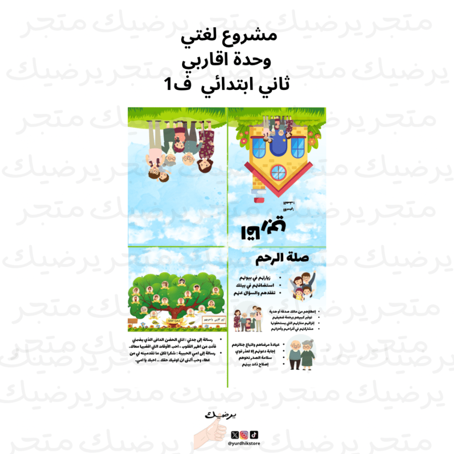 مشروع لغتي ثاني ابتدائي وحدة اقاربي