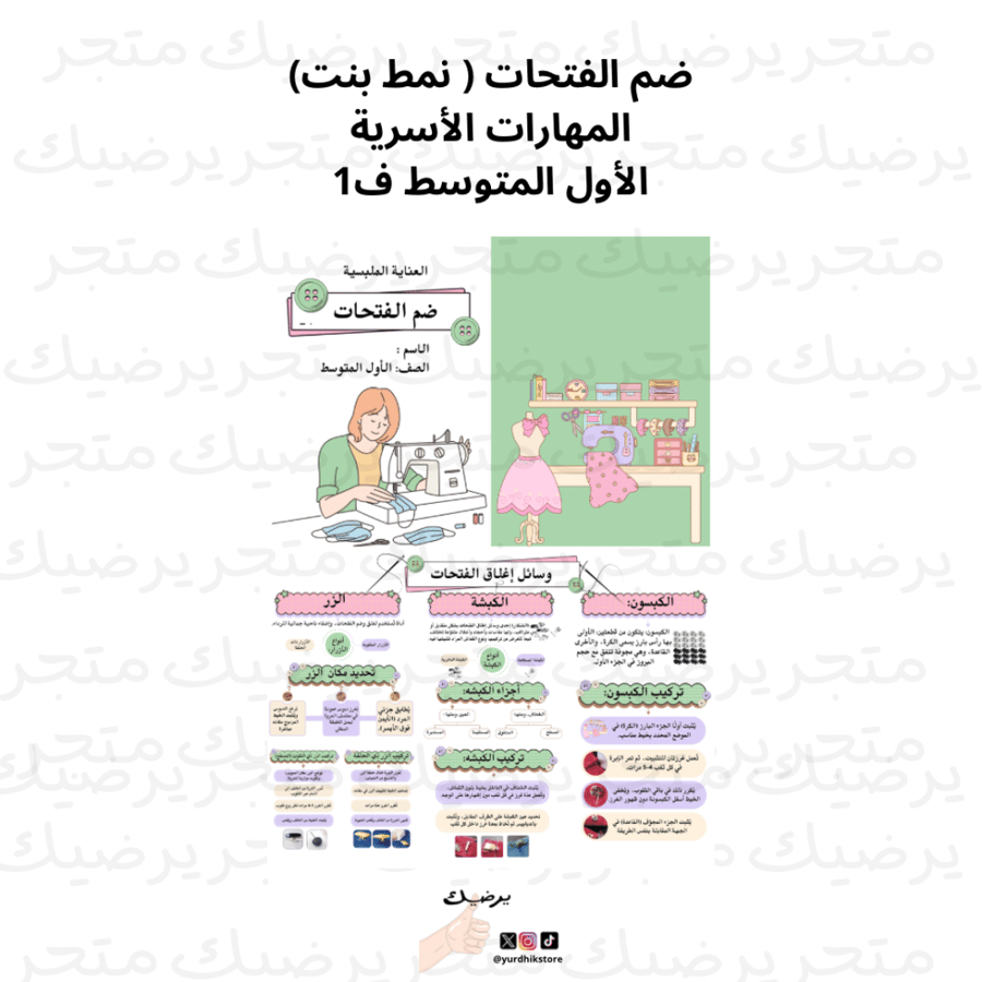 ضم الفتحات ( نمط بنت المهارات الأسرية الأول المتوسط ف1