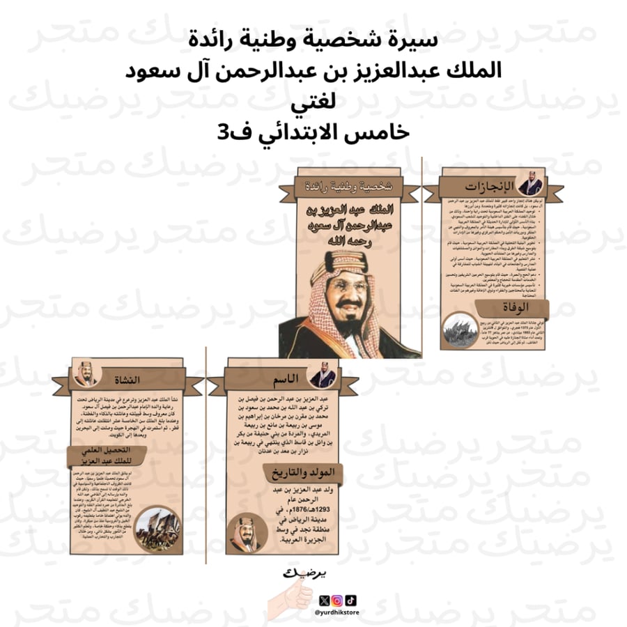 سيرة شخصية وطنية رائدة الملك عبدالعزيز بن عبدالرحمن آل سعود لغتي خامس الابتدائي ف2