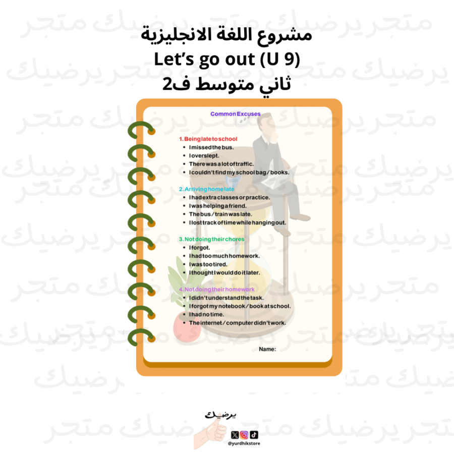مشروع اللغة الانجليزية Let's go out(U9) ثاني متوسط ف2