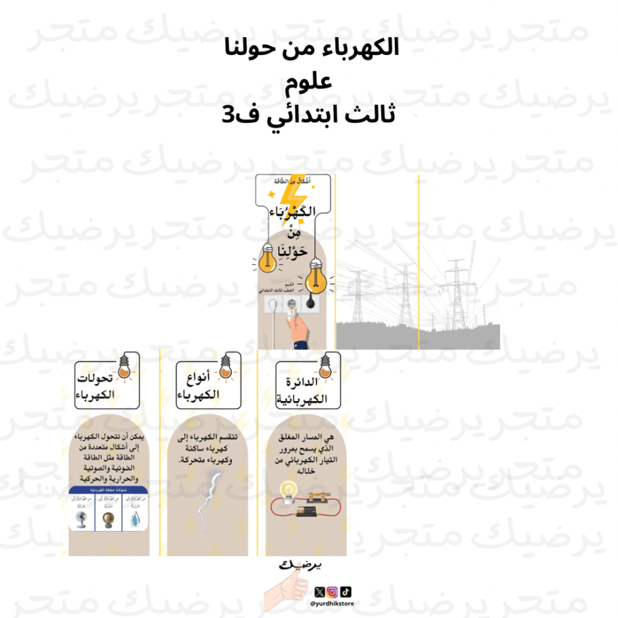 الكهرباء من حولنا علوم ثالث ابتدائي ف2