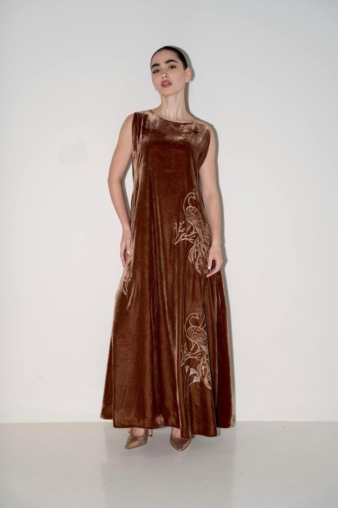 Velour Peacock Dress
