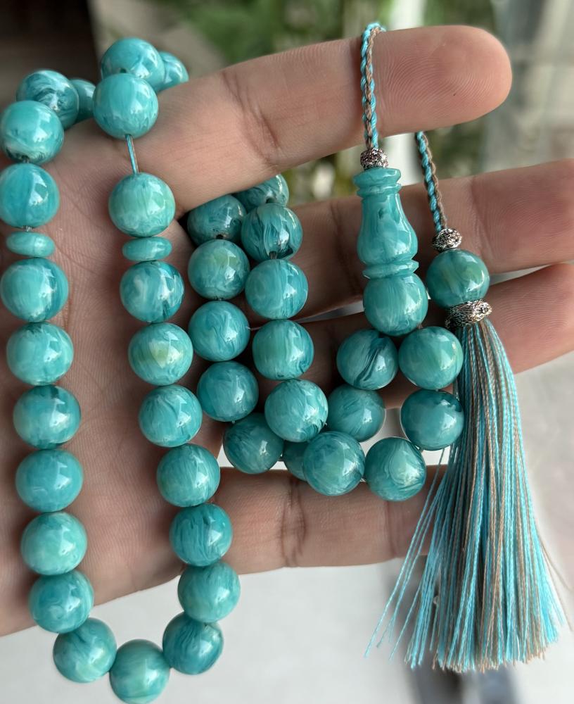 Aquamrine rosary new dye