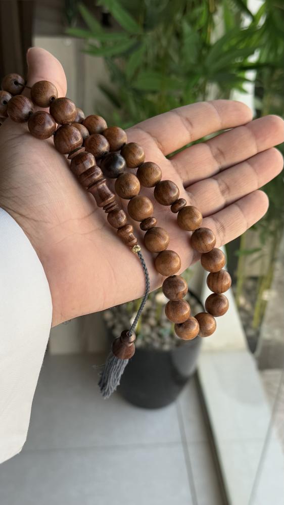 Natural ebony wood prayer bead bracelet