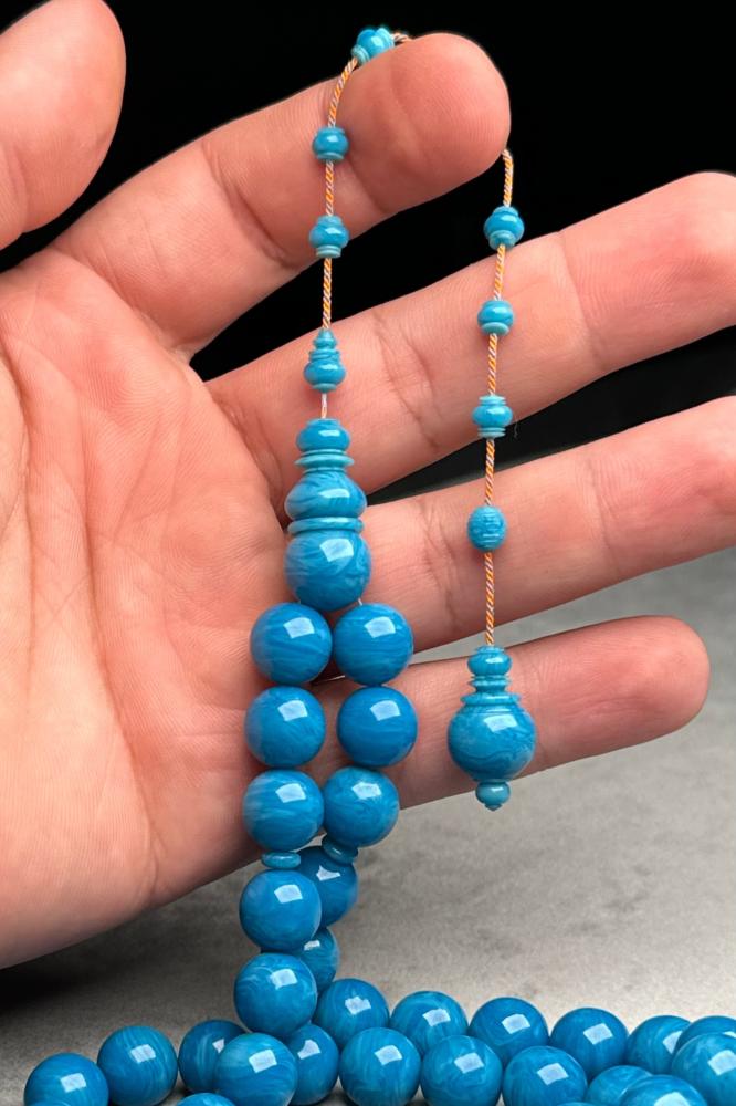 Heavenly rosary with white sweat from old painted sticks