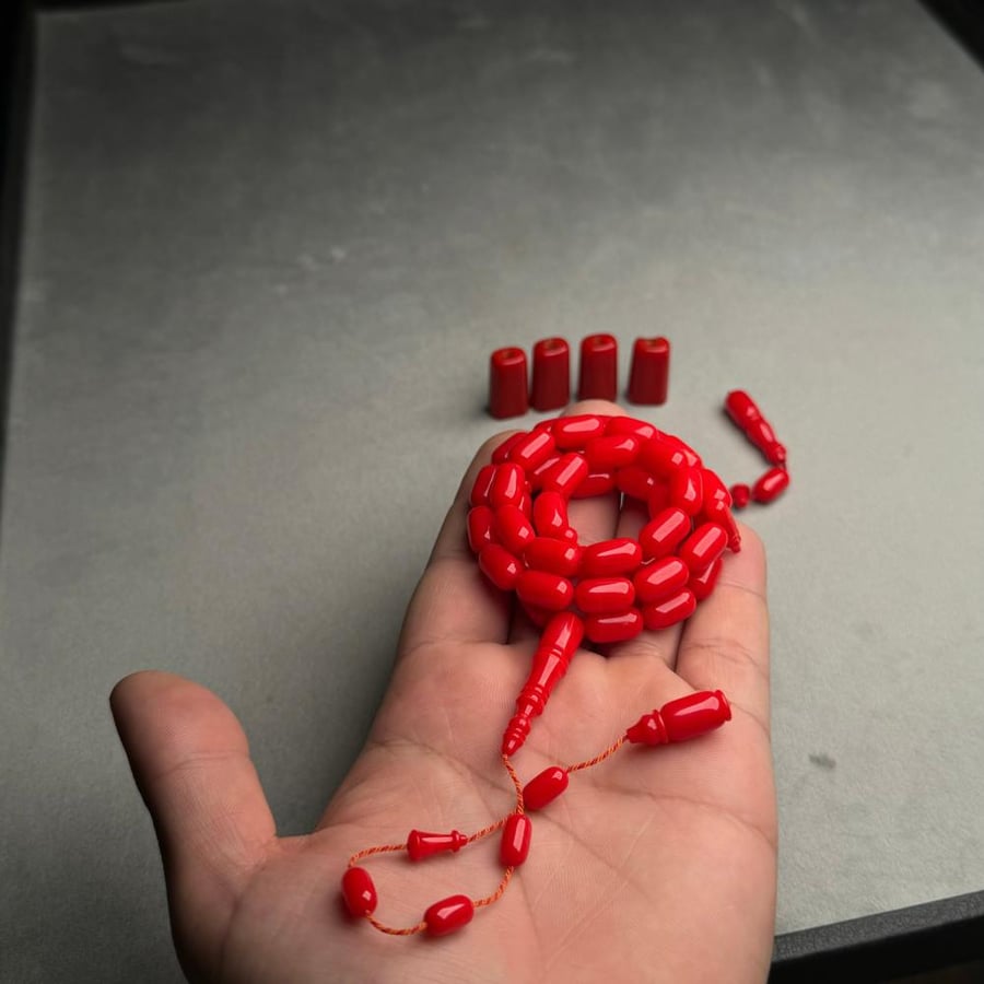 A prayer bead from knife handles