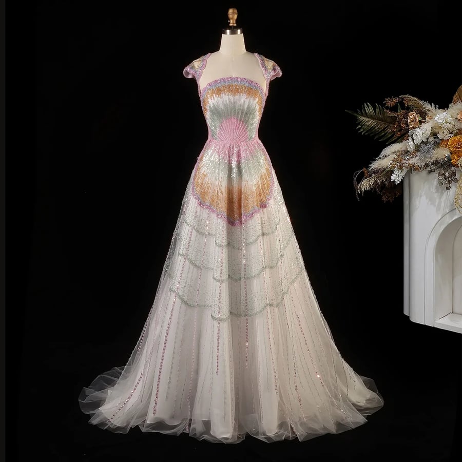 Pastel Embellished Gown MS226