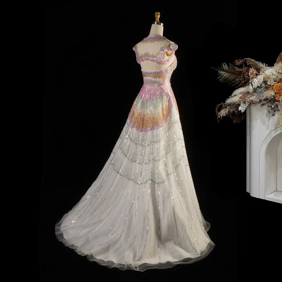 Pastel Embellished Gown MS226