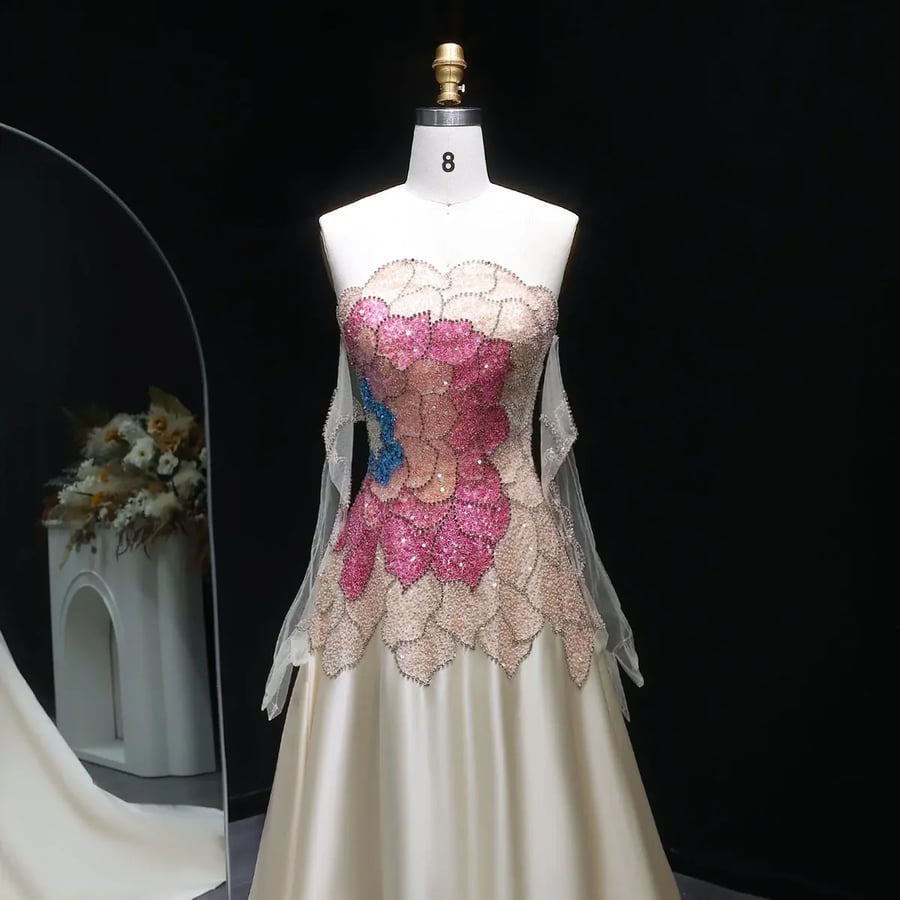 Floral Embellished Ball Gown MS221