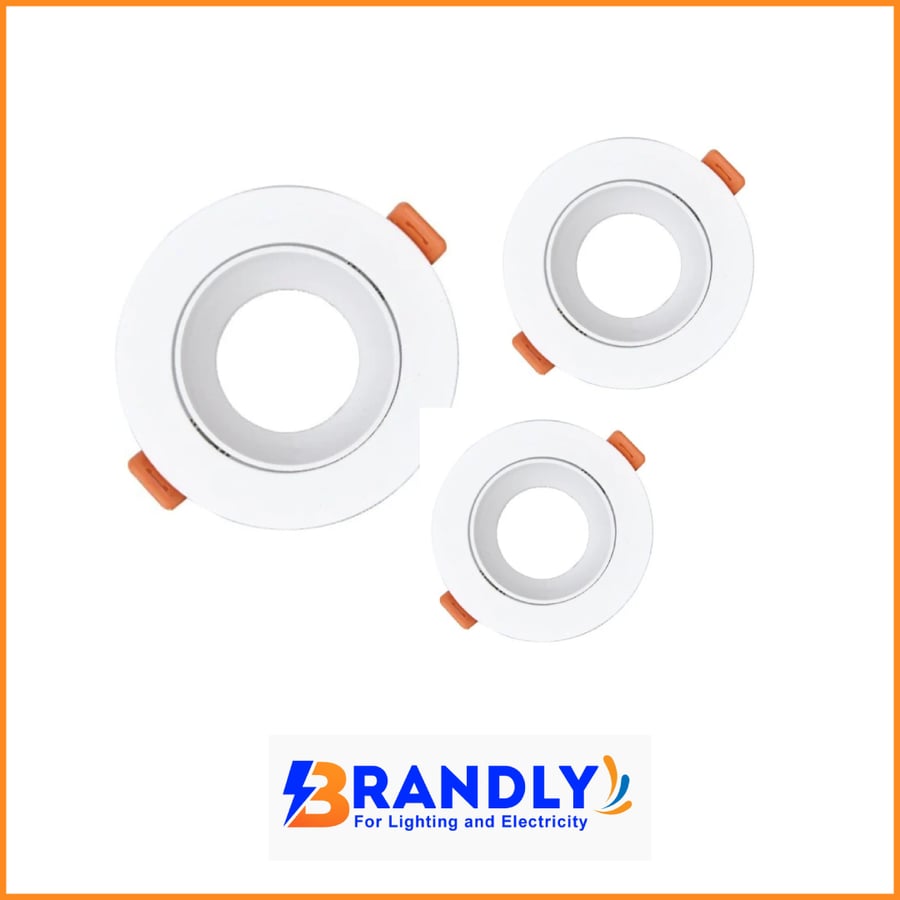 Plastic single round frame anti-glare in all sizes completely white — 5-year warranty.