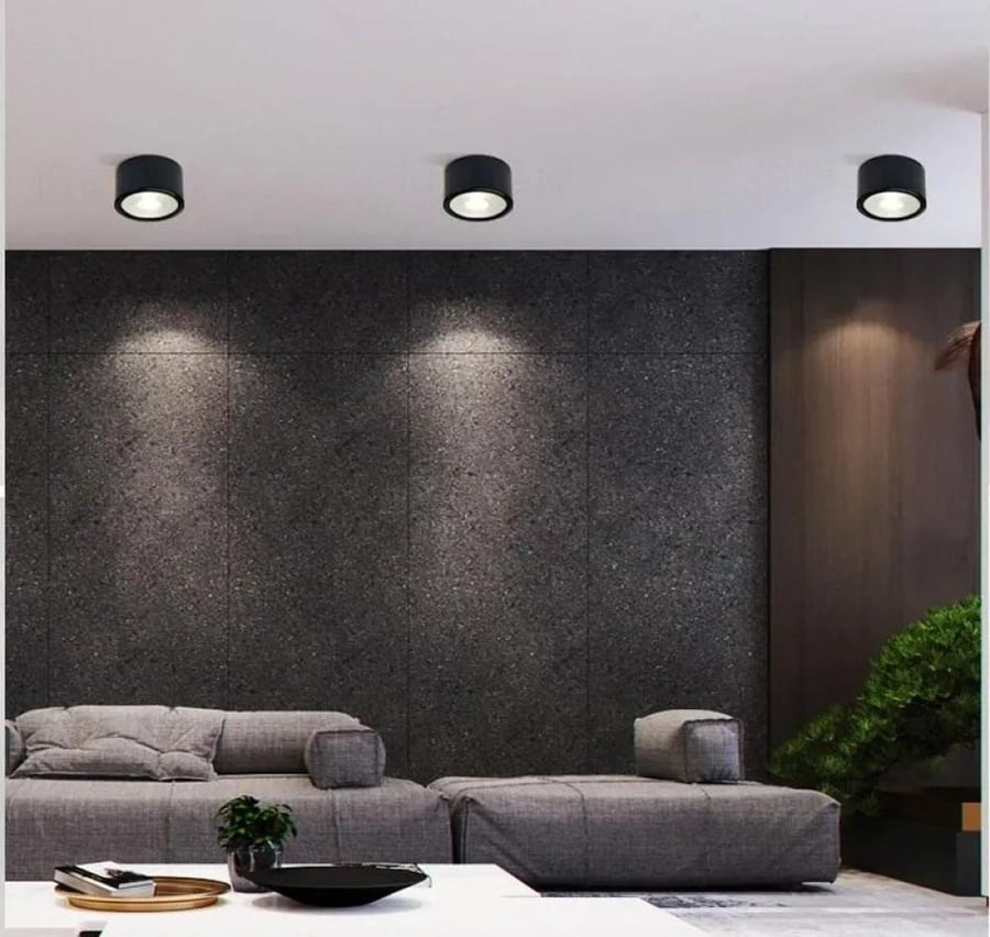 Round wall-mounted office panel liner, 80 cm, aluminum, 60 watt, black frame, creamy lighting, 4000K