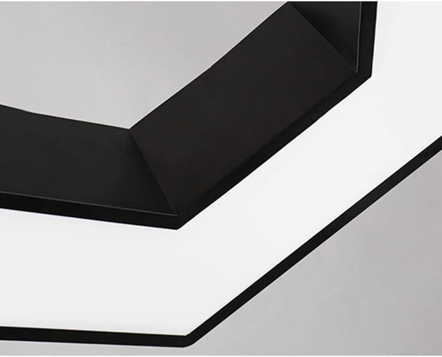 Office wall mount six-panel 80 cm aluminum 60 watt black frame cream lighting 4000K
