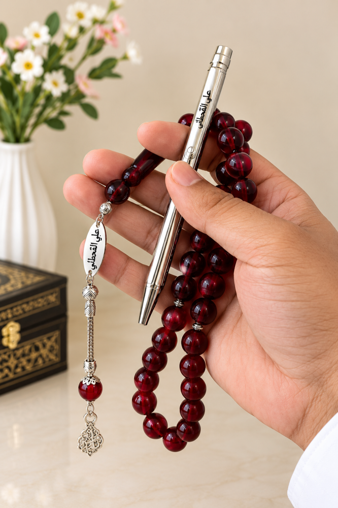 سبحة وقلم فاخر بتصميمك الخاص – هدية رجالية مميزة