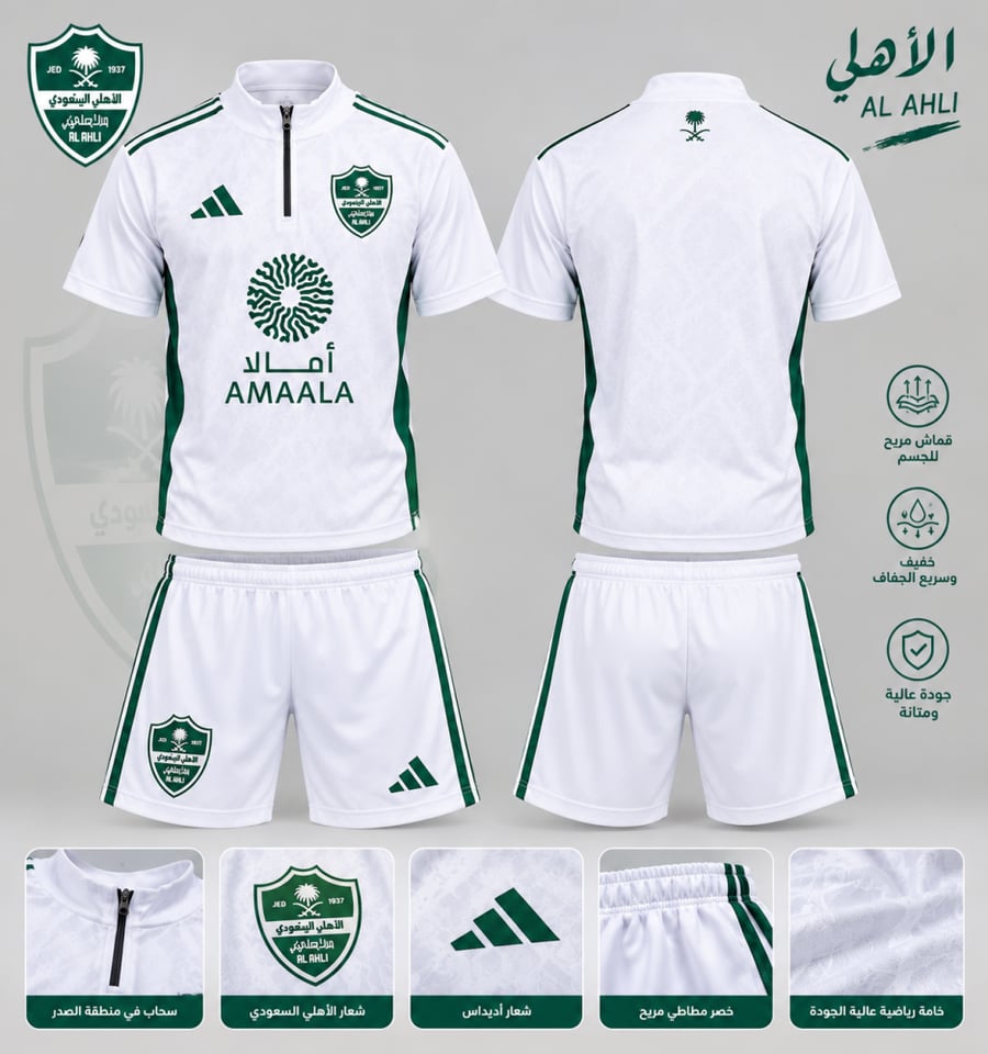 طقم الأهلي السعودي 2026 – تيشيرت مع شورت