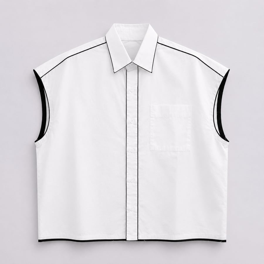 plaid Cut-Off Shirt-13830