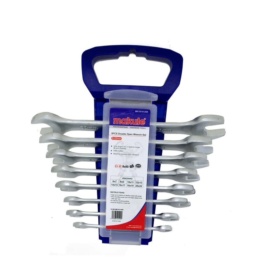 طقم 8 ق مفتاح بلدي ماكيوت double open wrench set 6×7,8×9,10×11,12×13,14×15,16×17,18×19,20×22mm
