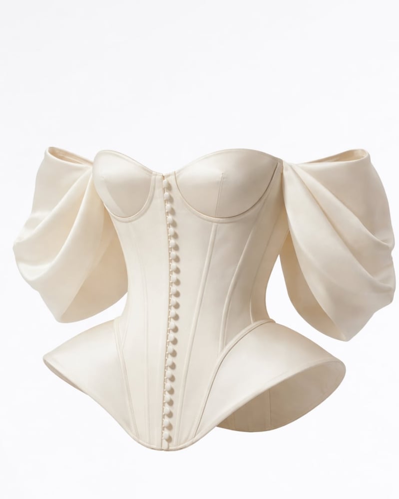 كورسيه أوف شولدر درابيه فاخر (Draped Off-Shoulder Corset