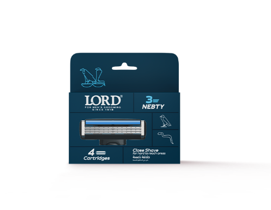 Lord Nebty 3 Blade Razor Refills – 4 Cartridges for Daily Shaving