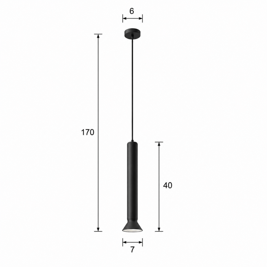 علاقي LED طويل اسود A _ 8745 LARG HEAD BK