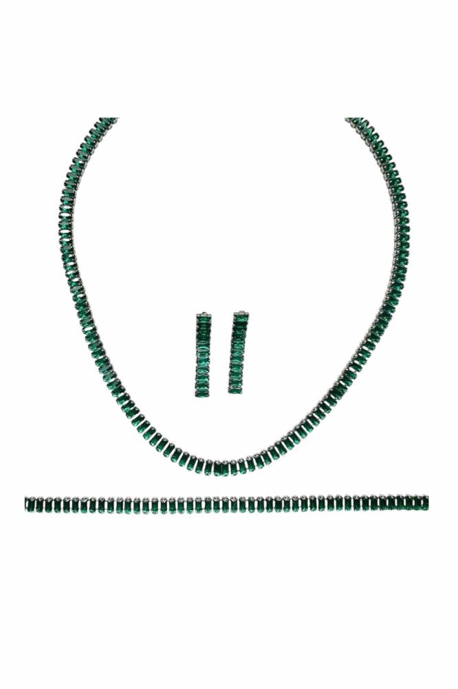 طقم دمعة من الألماس - سلسال - سوار - أقراط