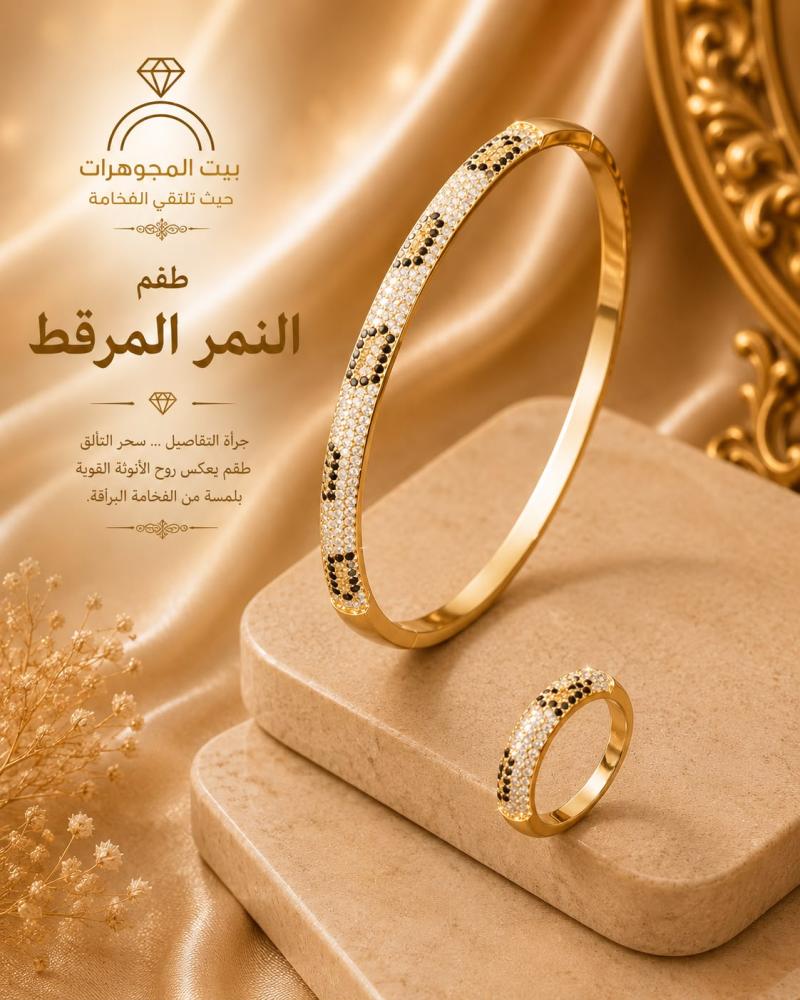 طقم النمر المرقط - سوار - خاتم