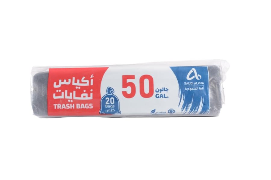 Black 50-gallon roll trash bags