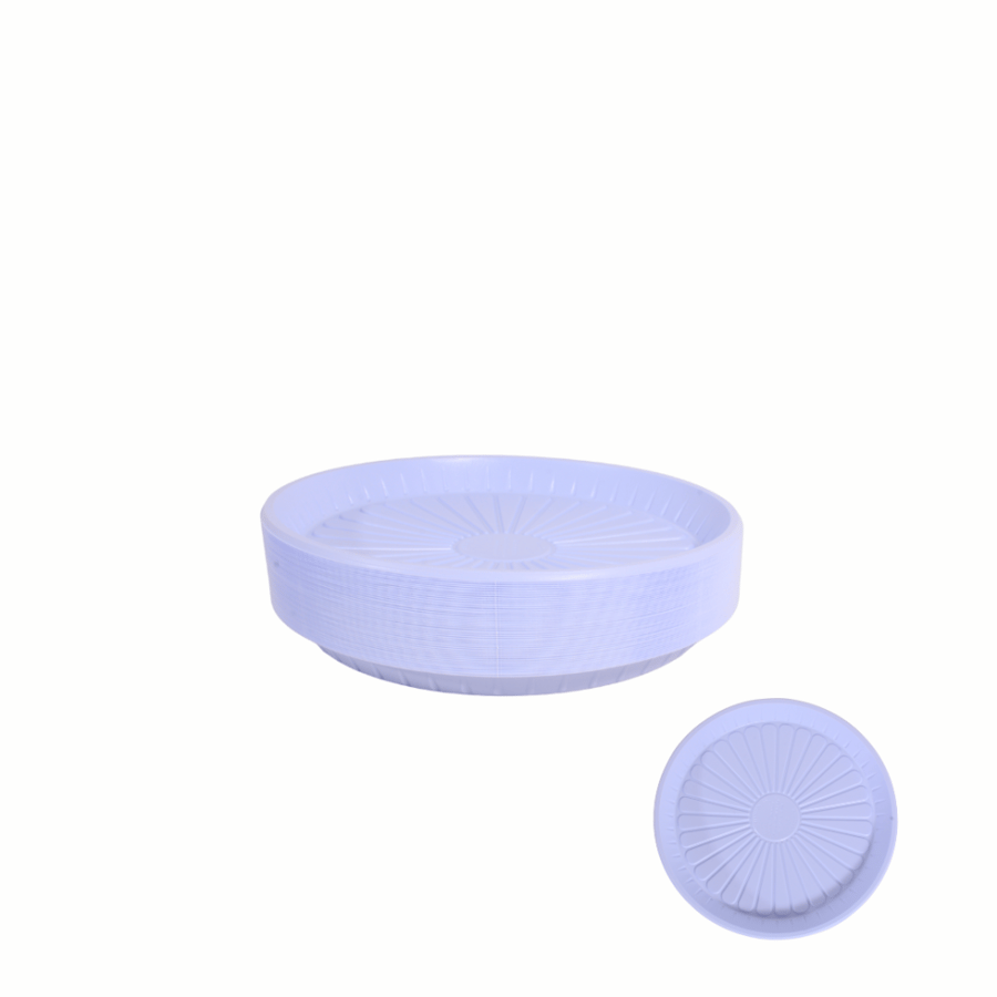 National round plastic plate size 26 plain 50 plates
