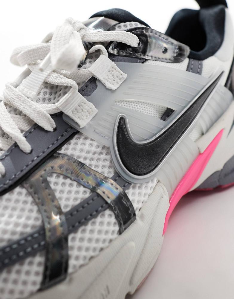 Nike V2K Run unisex sneakers in silver and pink